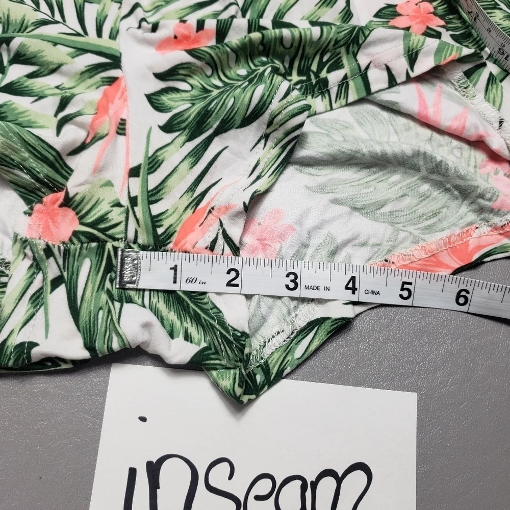unbranded leaf and flower print pajama lounge shorts women's plus size 3X